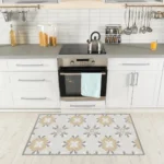 Flor Beige Nórdica - Alfombra 120x80cm