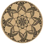 Mandala Floral Negro - Individual 38x38cm - Imagen 2